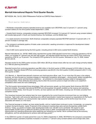 Marriott International Reports Third Quarter 2021 Results.